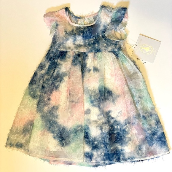Special Occasion by Marmellata 2T Dress Blue Pink Eyelash Tye-Dye NWT! - Picture 1 of 6